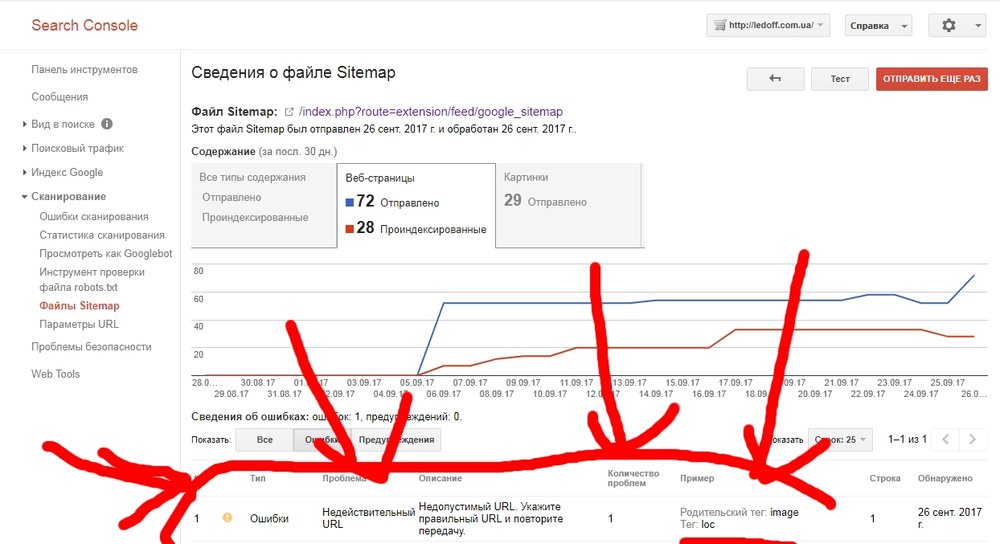 Файл sitemap ошибка 404