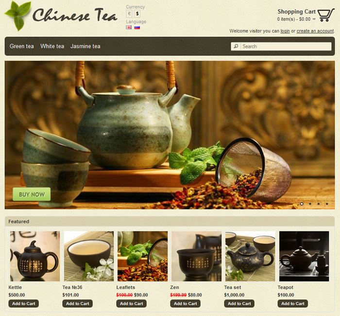 Шаблон «Китайский чай»