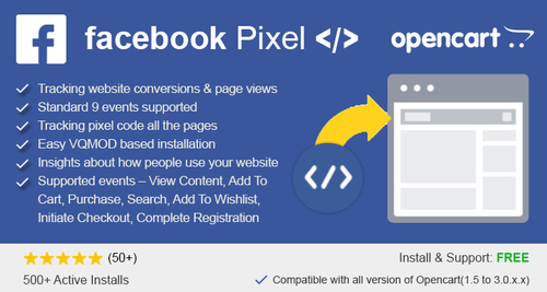 Facebook Pixel Code Opencart 3.X | FREE SUPPORT | 1000+ Installations