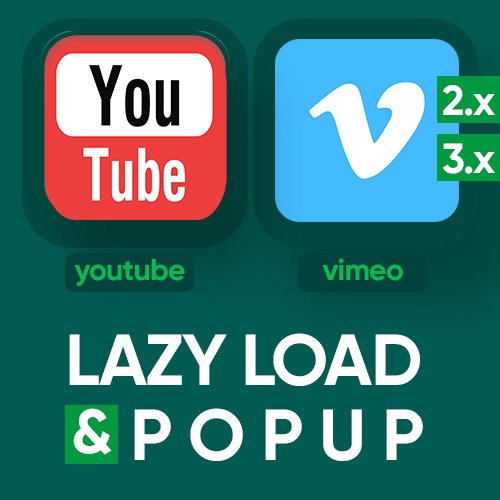 YouTube lazy load & popup - вставка видео с youtube, vimeo, галерея видео, оптимизация page speed страниц из видео